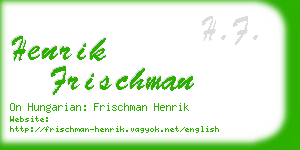 henrik frischman business card